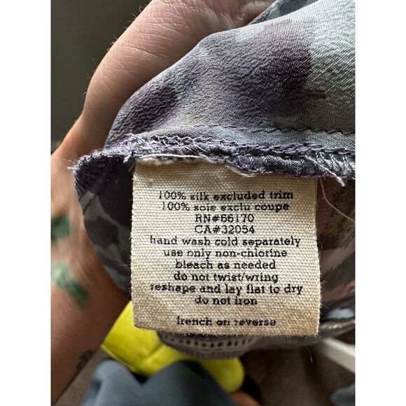 SILENCE AND NOISE Women's Silk Floral Print Zip Front Halter Neck Tank Size M - Picture 7 of 7